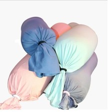 Set of Two Grey Bolster Pillow